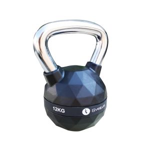 Sveltus kettlebell Diamond 12 kg staal/polyurenthaan zwart