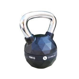 Sveltus kettlebell Diamond 16 kg staal/polyurenthaan zwart