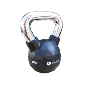 Sveltus kettlebell Diamond 6 kg staal/polyurenthaan zwart